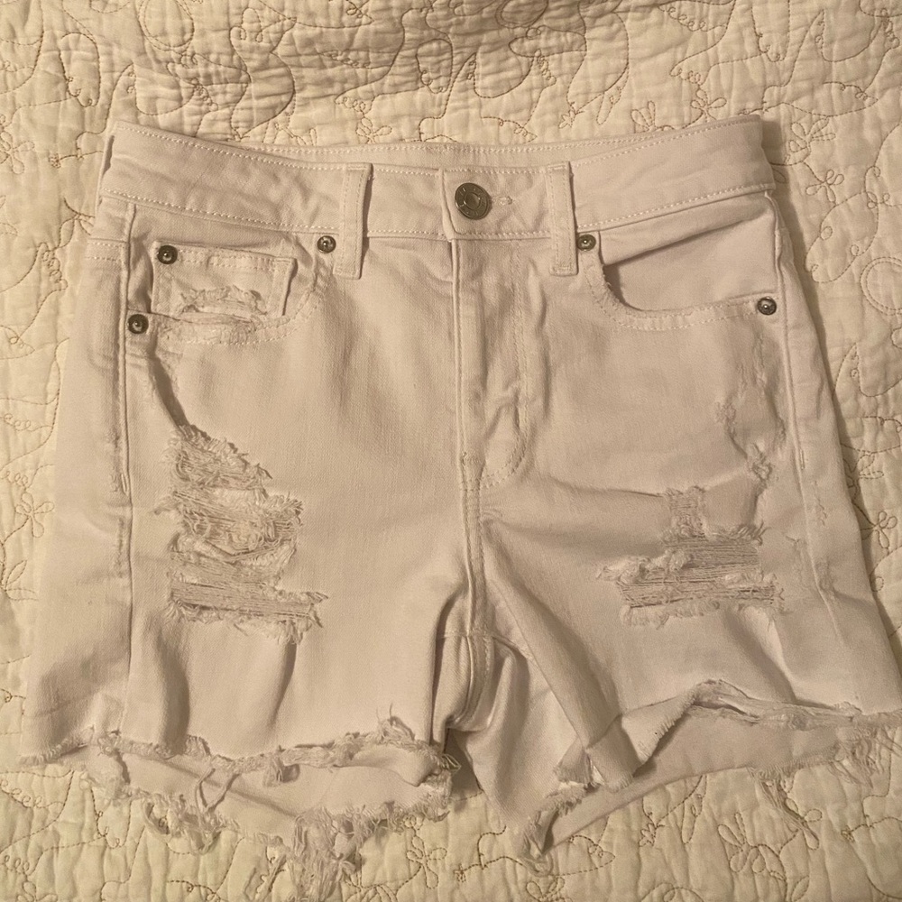 American Eagle White Denim Shorts Size 2